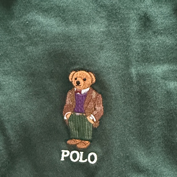 Polo by Ralph Lauren Men's Dark Green Shirt with Brown Collar - Picture 3 of 5